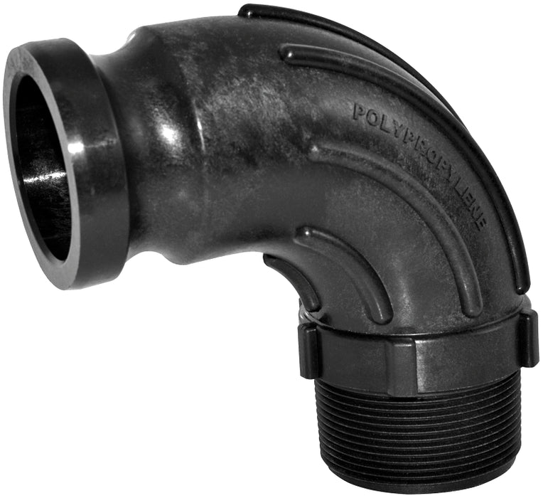 Green Leaf 300FSWP90 90 deg Sweep Hose Elbow, 3 in, Male Adapter x MNPT, Plastic