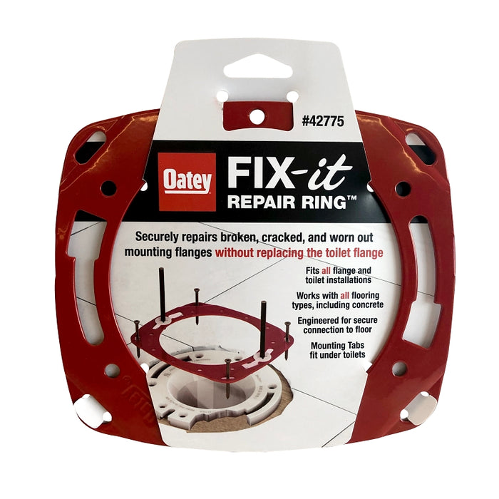 Oatey 42775 Fix-it Flange Repair Ring, Steel, Red, Painted, For: All Flange and Toilet Installations