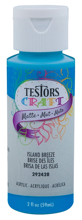 Testors 292428A Acrylic Craft Paint, Matte, Island Breeze, 2 oz, Bottle