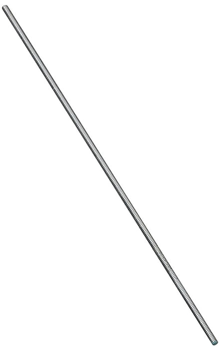 Stanley Hardware N179-481 Threaded Rod, #10-24 Thread, 36 in L, A Grade, Steel, Zinc, UNC Thread