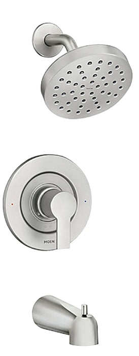 Moen Rinza Posi-Temp 82628SRN Tub and Shower Faucet, Single Function Showerhead, 1.75 gpm Showerhead, 1-Handle