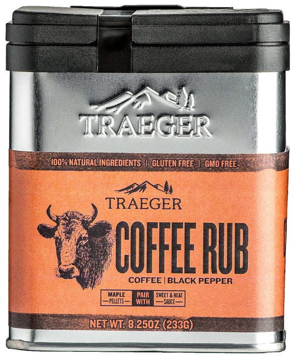 Traeger SPC172 Coffee Rub, Black Pepper, Coffee, 8.25 oz Tin