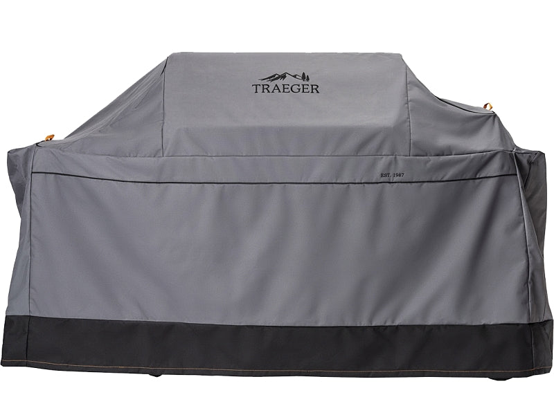 Traeger BAC601 Grill Cover, 70 in W, 25 in D, 48 in H, 600D Polyester/Nylon, Gray