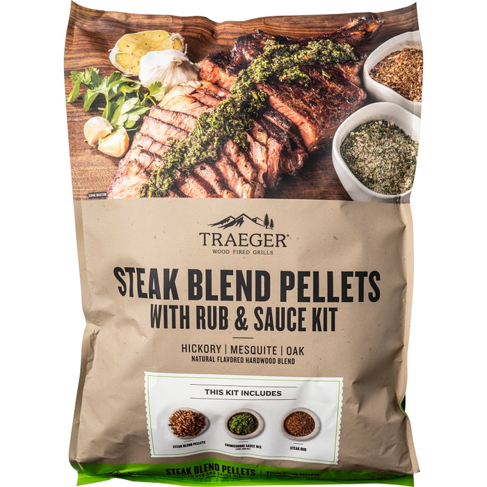 Traeger PEL355 Steak Blend Pellet Kit, Hardwood, 18 lb Bag