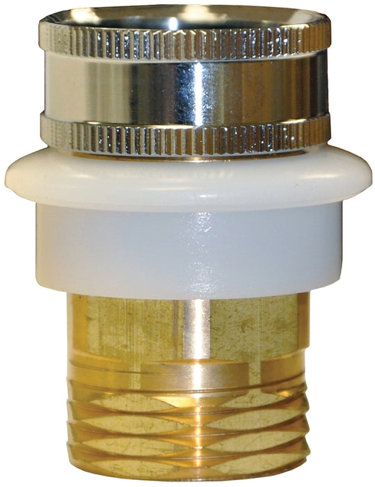 Danco 10518 Hose Adapter, 3/4 x 3/4 in, GHTM x GHTF, Brass, Chrome Plated