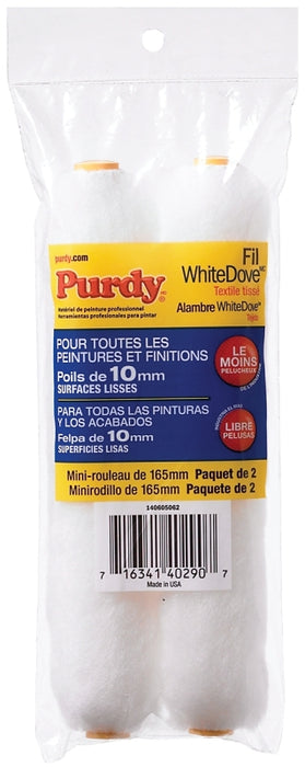 Purdy White Dove 14G605062 Paint Roller Cover, 3/8 in Thick Nap, 6-1/2 in L, Dralon Fabric Cover