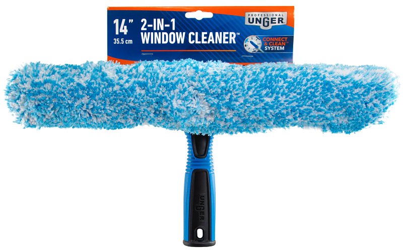 Unger Professional 981640 2-In-1 Window Cleaner, 14 in L Head, Plastic Head, 11.81 in L