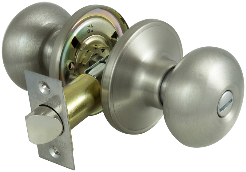 ProSource TFX210V-PS Privacy Lockset, Tubular Design, Satin Nickel, Stainless Steel