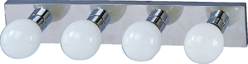 Boston Harbor V5CH043L Vanity Bar Fixture, 100 W, 4-Lamp, G Lamp, Steel Fixture, Polished Chrome Fixture