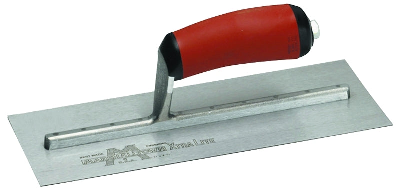 Marshalltown MXS20D Finishing Trowel, 20 in L Blade, 4 in W Blade, Spring Steel Blade, Square End, Curved Handle