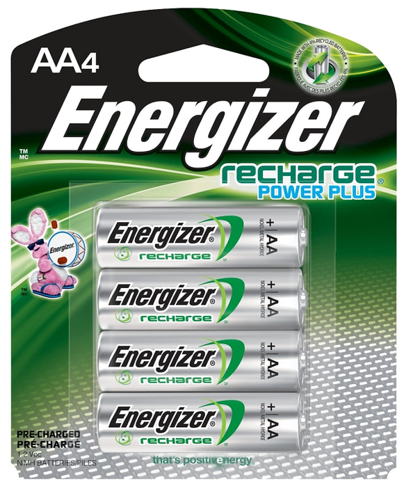 Energizer NH15BP-4 Battery, 1.2 V Battery, 2300 mAh, AA Battery, Nickel-Metal Hydride, Rechargeable, Black