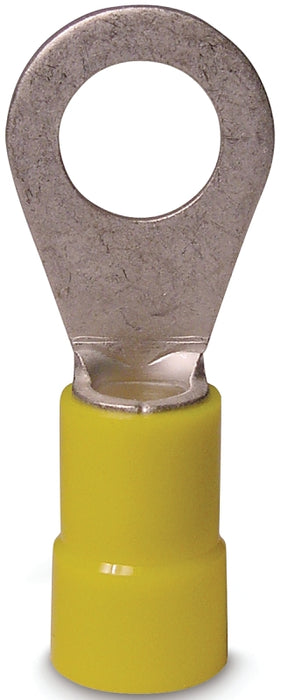 Gardner Bender 20-106 Ring Terminal, 600 V, 12 to 10 AWG Wire, #8 to 10 Stud, Vinyl Insulation, Copper Contact, Yellow