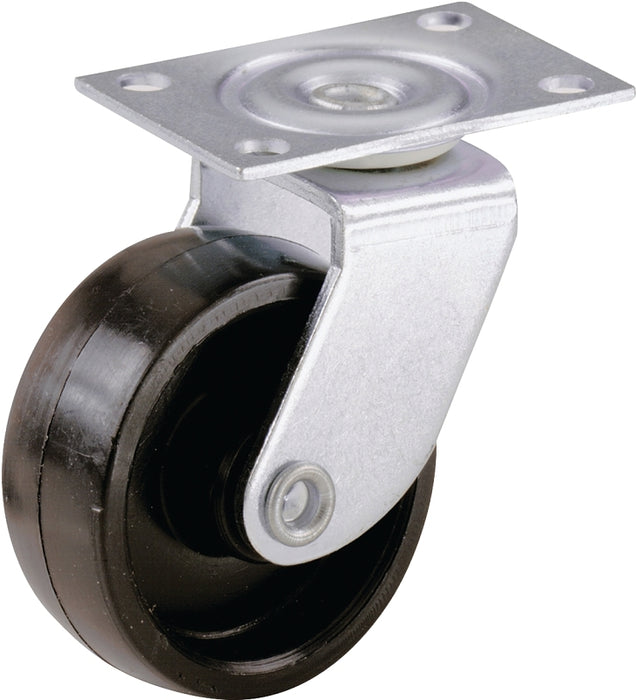 Shepherd Hardware 9556 Swivel Caster, 1-1/4 in Dia Wheel, Plastic Wheel, Black, 40 lb