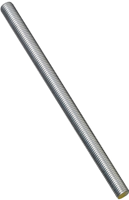 Stanley Hardware N179-374 Threaded Rod, 3/4-10 Thread, 12 in L, A Grade, Steel, Zinc, UNC Thread