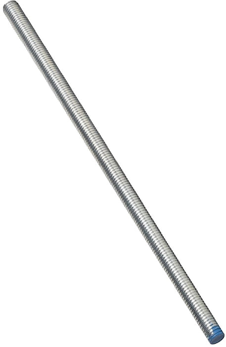 Stanley Hardware N179-358 Threaded Rod, 1/2-13 Thread, 12 in L, A Grade, Steel, Zinc, UNC Thread