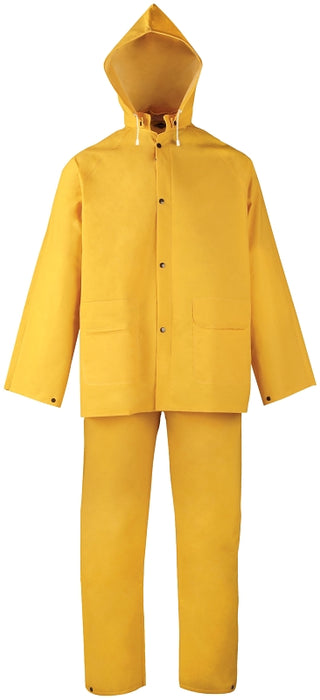 Diamondback SRS3/111-XL Rain Suit, XL, 30-1/2 in Inseam, Polyester/PVC, Yellow, Comfortable Corduroy Collar