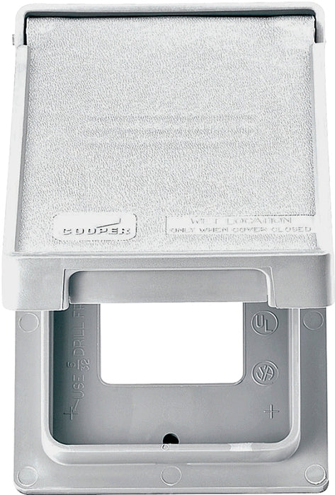 Eaton Wiring Devices S2966W-SP Cover, 4-3/4 in L, 2-61/64 in W, Rectangular, Thermoplastic, White