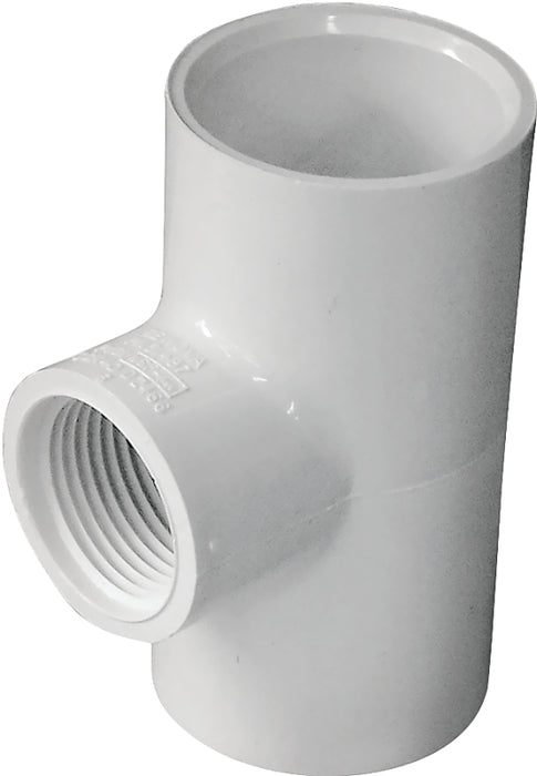 IPEX 435866 Pipe Tee, 1 x 3/4 in, Socket x Socket x FPT, PVC, White, SCH 40 Schedule, 150 psi Pressure