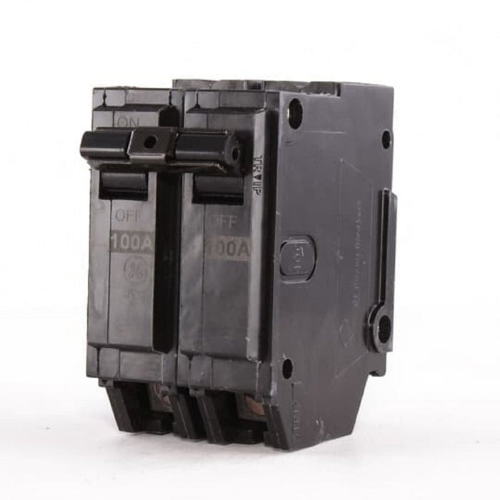 GE THQL21100P Circuit Breaker, 100 A, 2-Pole, 120/240 V, Plug, Tin