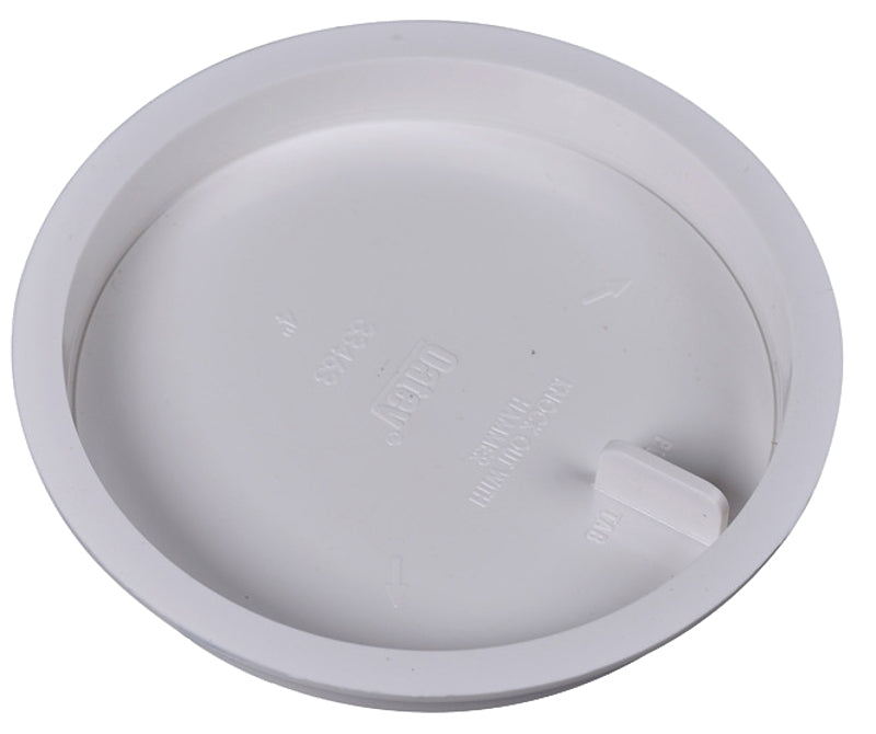 Oatey Knock-Out 39103 Test Cap with Barcode, 4 in Connection, ABS, White