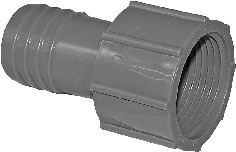 Boshart UPVCFA-10 Pipe Adapter, 1 in, FPT x Insert, PVC, Gray