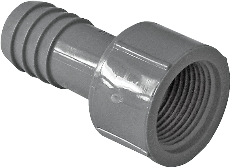 Boshart UPVCFA-07 Pipe Adapter, 3/4 in, FPT x Insert, PVC, Gray