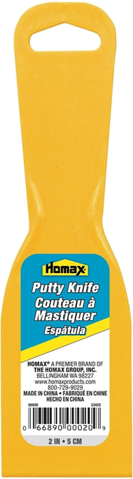 Homax 00020 Putty Knife, 2 in W Blade, Polystyrene Blade, Polystyrene Handle