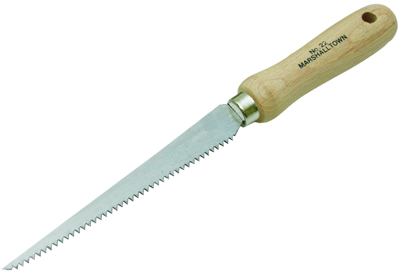 Marshalltown 22 Drywall Utility Saw, 6 in L Blade, 8 TPI, Semi-Contour Handle, Hardwood Handle