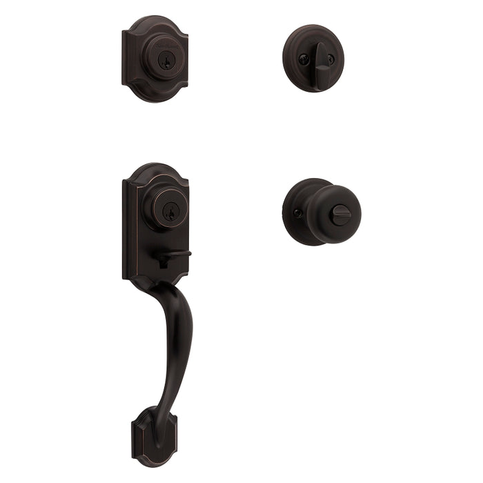 Kwikset 95530-019 Handleset, 2 Grade, Venetian Bronze, 2-3/8 x 2-3/4 in Backset, KW1 Keyway, 1-3/4 in Thick Door