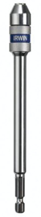 Irwin 4935704 Bit Holder, 1/4 in Drive, 1/4 in Shank, Hex Shank, 6 in L, Carbon Steel