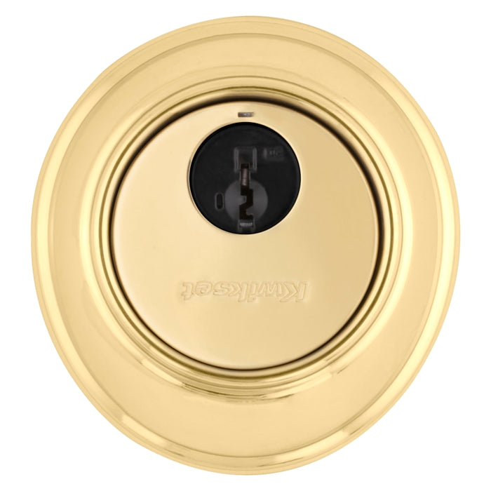 Kwikset 816 3 RCAL/RCS Deadbolt, Alike Key, Steel, Polished Brass, 2-3/8 to 2-3/4 in Backset, SmartKey Keyway