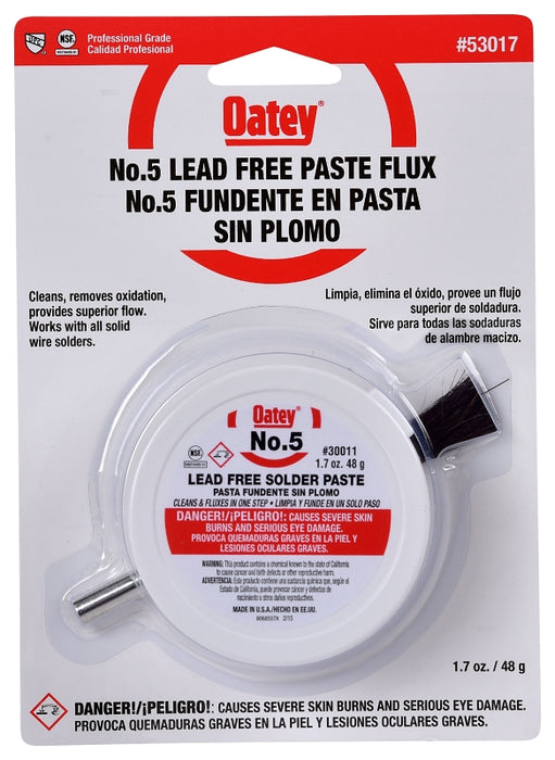 Oatey 53017 Soldering Flux, 1.7 oz Carton, Paste, Amber