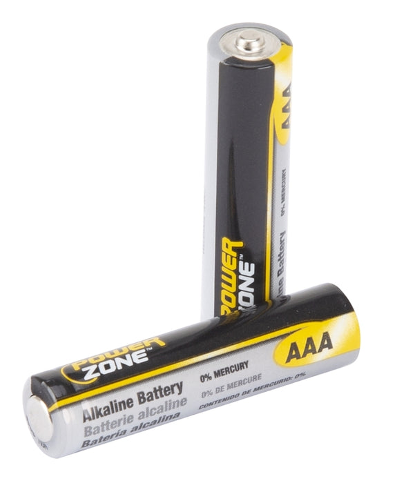 PowerZone LR03-24P Battery, 1.5 V Battery, AAA Battery, Zinc, Manganese Dioxide, and Potassium Hydroxide