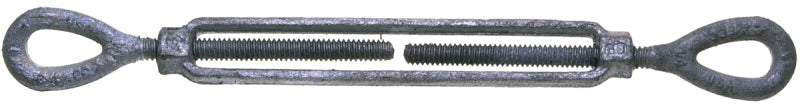 Baron 15-3/8X6 Turnbuckle, 1200 lb Working Load, 3/8 in Thread, Eye, Eye, 6 in L Take-Up, Galvanized Steel