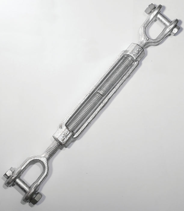 Baron 19-5/8X12 Turnbuckle, 3500 lb Working Load, 5/8 in Thread, Jaw, Jaw, 12 in L Take-Up, Galvanized Steel