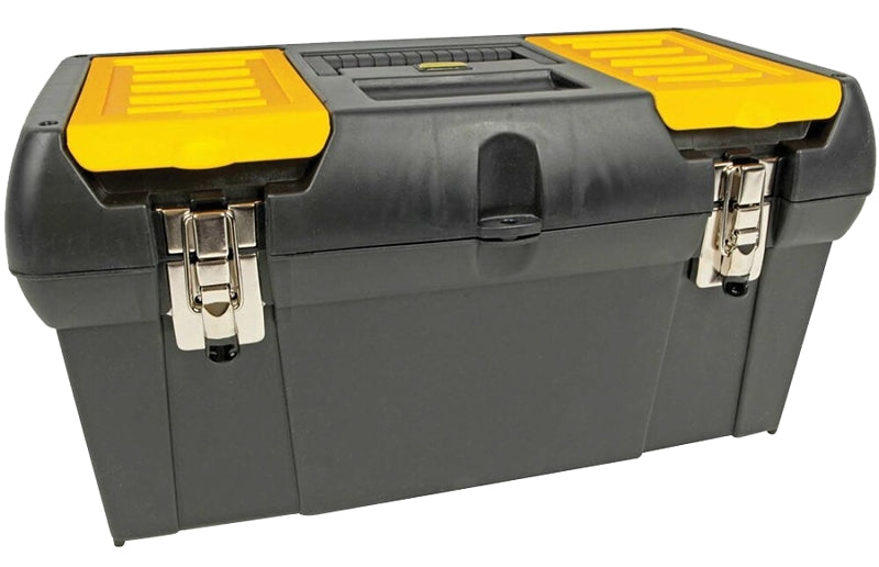 STANLEY 019151M Tool Box with Tray, 4.7 gal, Plastic, Black, 5-Compartment