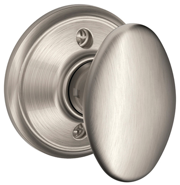 Schlage F170VSIE619 Dummy Knob, Knob Handle, Oval Design, Satin Nickel, Residential, Metal