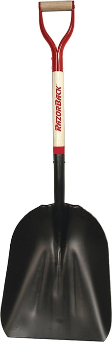 Razor-Back 53121 Scoop Shovel, 14-1/4 in W Blade, 19 in L Blade, Steel Blade, Hardwood Handle, D-Shaped Handle