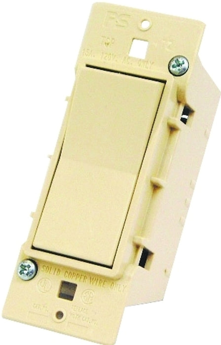 US Hardware E-100C Rocker Switch, 125 V, 15 A, 1-Pole, Ivory