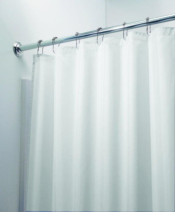 iDESIGN 14652 Shower Curtain/Liner, 72 in L, 72 in W, Polyester, White