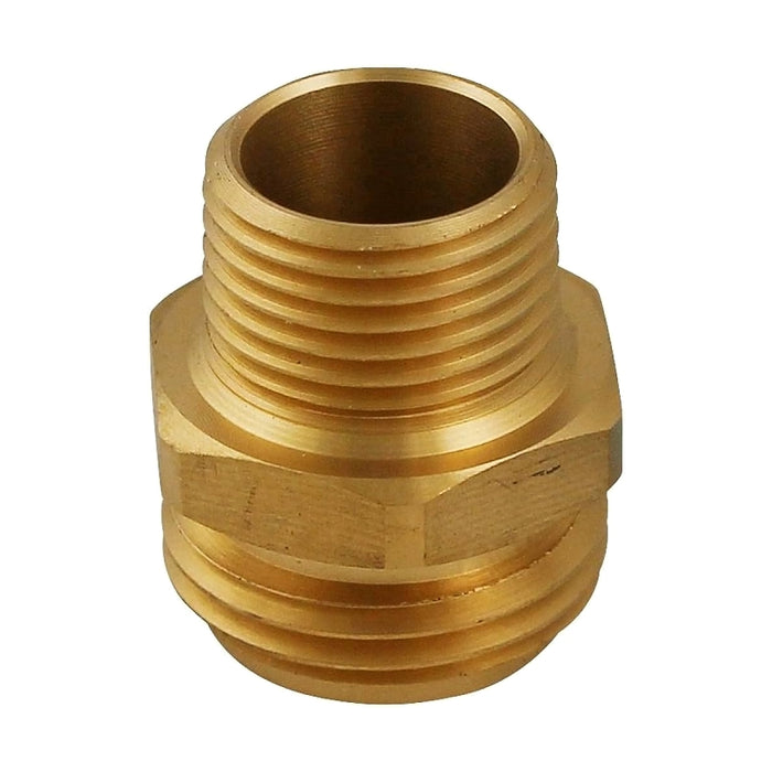 Plumb Pak PP850-50 Hose Adapter, 3/4 x 1/2 in, MHT x MIP, Brass, For: Garden Hose