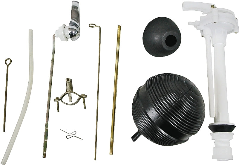 ProSource 24449 Toilet Tank Repair Kit, 1 Set-Piece, Black/Brass/Silver/White