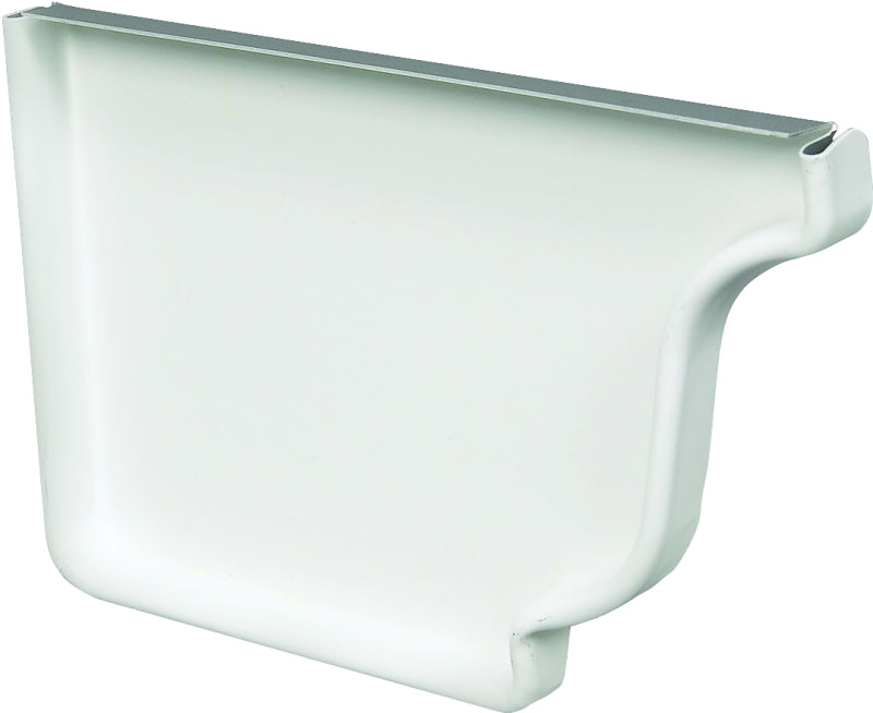 Amerimax 27005 Gutter End Cap, 5 in L, Aluminum, White