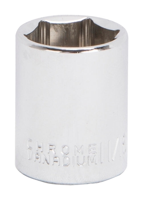 Vulcan MT6579270 Drive Socket, 11/16 in Socket, 3/8 in Drive, 6-Point, Chrome Vanadium Steel, Chrome