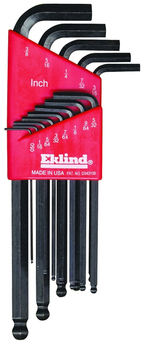 Eklind 13213 Hex Key Set, Includes: 0.05 to 3/8 in Keys, 13-Piece, Steel, Black