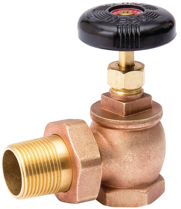 B & K 109-304 Steam Radiator Valve, Angled, Brass/Bronze