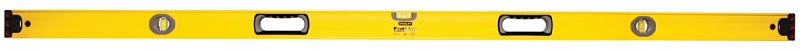 STANLEY 43-572 Box Beam Level, 72 in L, 3-Vial, 2-Hang Hole, Non-Magnetic, Aluminum, Black/Yellow