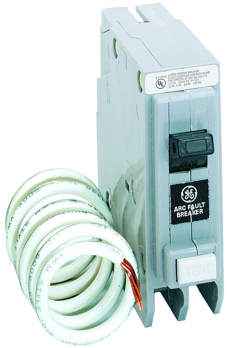 GE THQL1115AFP2 Circuit Breaker, AFCI, 15 A, 2-Pole, 120/240 V, Plug