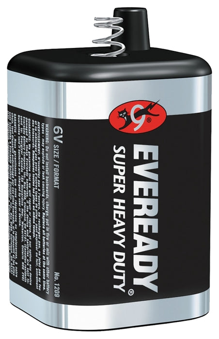 Eveready 1209 Lantern Battery, 6 V Battery, 12 Ah, Zinc, Manganese Dioxide