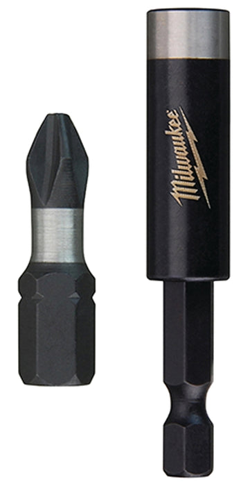 Milwaukee SHOCKWAVE 48-32-5009 Bit Tip Holder, #2 Drive, Phillips Drive, Hex Shank, Steel